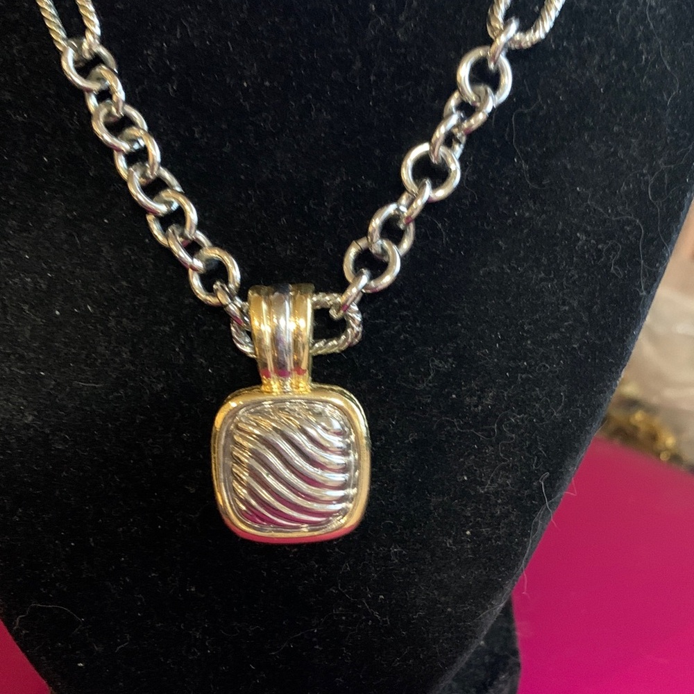Bijoux Terner Gold and Silver Pendant Necklace